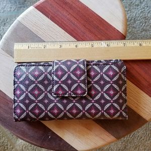 Fossil Coated Canvas Checkbook Wallet